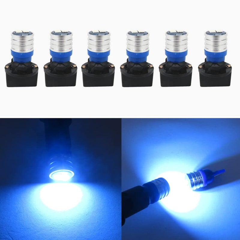 WLJH W5W 194 T10 Led Bulb PC195 PC194 PC168 Twist Socket Dashboard Instrument Cluster Interior Lights Map Dome Light Bulbs Dash Lights 12V Extremely Bright (Ice Blue,Pack of 6) - Image 1